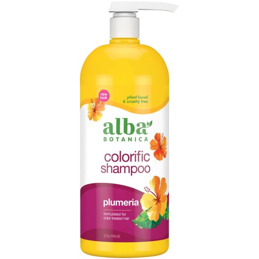 Alba Botanica Colorific Plumeria Hawaiian Shampoo, Color Protecting, 32 fl oz