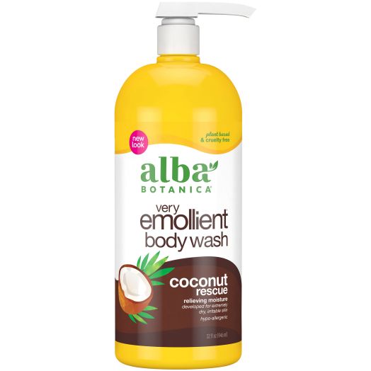 Alba Botanica Very Emollient Body Wash, Coconut Rescue, 32 fl oz