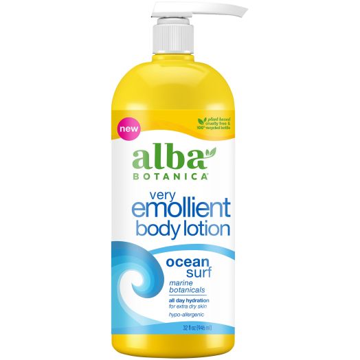 Alba Botanica Very Emollient Body Lotion, Ocean Surf Marine Botanicals, 32 fl oz