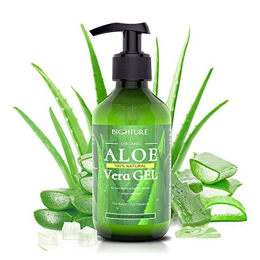 Bighture Aloe Vera Gel, 100% Aloe Vera Organic from Freshly Cut Aloe Leaves, Skin Care for Deeply & Rapidly Soothing, Firming, After Shave, Sunburn Relieve, etc