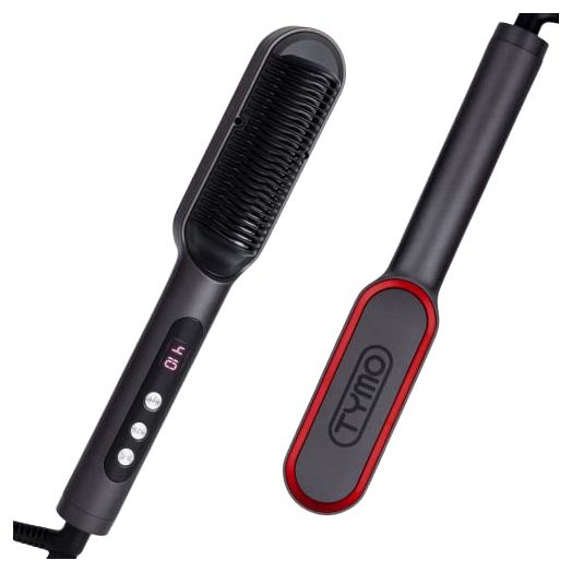 TYMO RING PLUS Ionic Hair Straightener Comb, Hair Straightening Brush & Iron with Nano Titanium Coating for Even Heat
