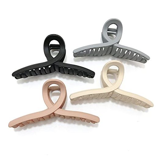 Nalodu 4.3 Inch Hair Claw Clips, Large No Slip Matte Jaw Clip (4 Pack)