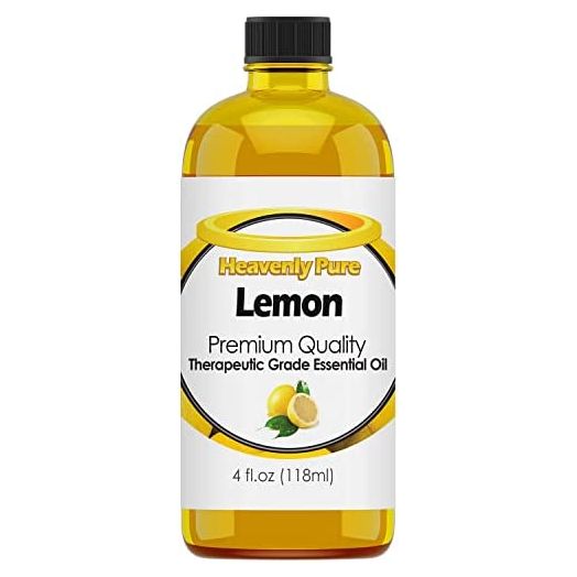 Heavenly Pure Lemon Essential Oil Pure & Natural Lemon Aroma Therapeutic Grade Essential Oil (Huge 4 OZ - Bulk Size)