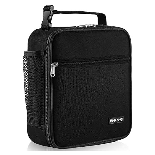 BNKANG Lunch Bag Insulated Lunch Box - Durable Insulated Lunch Bag Reusable Adults Tote Bag Lunch Box for Adult Men Women (Black)