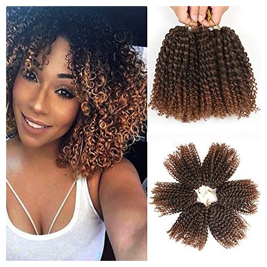 8 Inch Short Passion Twist Hair 6 Bundles Kinky Curly Crochet Hair for Black Women Crochet Braids
