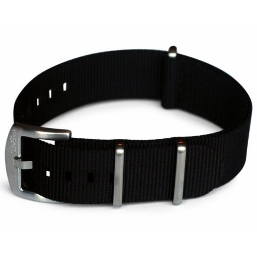 Original Premium Nylon Watch Strap - Durable, Waterproof Replacement Watch Band for Men and Women | Stainless Steel Buckle | Ballistic, Military | Black, 22mm
