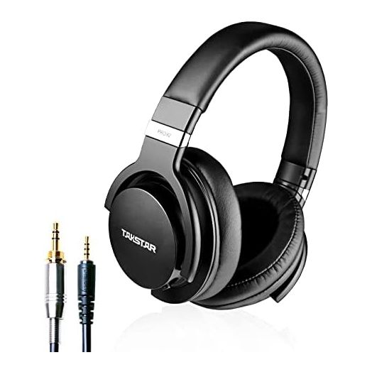 TAKSTAR On-Ear Monitor Headphones Bass Adjustment HiFi Stereo Dynamic Studio Noise Cancelling Headsets for Recording Monitoring — PRO 82 Black