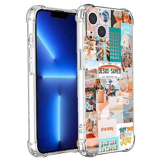 Christian Quotes Collage for iPhone 13 Case,Christian Jesus Positivity Motivational Quotes Bible Verse Case for Man Women Teen,Soft TPU Bumper Case Compatible for iPhone 13