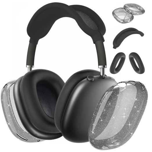 for AirPods Max case Cover,Anti-Scratch Ear Pad Case Cover/Ear Cups Cover/Headband Cover for AirPods Max. Clear Soft TPU and Silicone,Skin Scratch Proof.