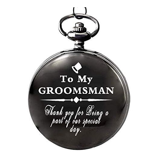 Groomsman Gifts for Wedding,Gifts for Groomsman from Groom, Pocket Watch to My Groomsman, Wedding Gifts for Men,Engraved Pocket Watch with Gift Box for Men