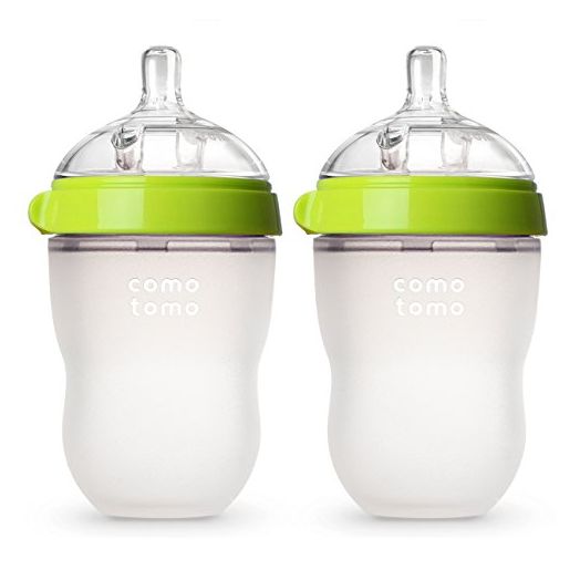 Comotomo Baby Bottle, Green, 8 oz (2 Count)