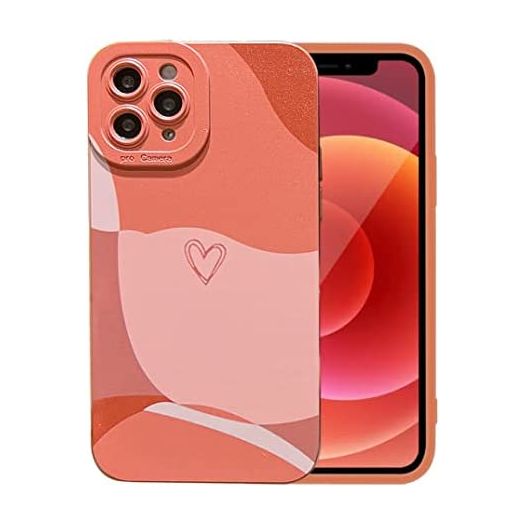 ZSYTZL Compatible with iPhone 11 Pro Case for Women Girls,with Soft Silicone Heart Full Camera Lens Protective,Multi-Colored Painting Art Patterns Soft Phone Case (Brown)