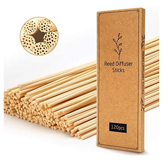 T&C 120PCS Reed Diffuser Sticks,10 Inch Natural Rattan Wood Sticks,Diffuser Refills,Essential Oil Aroma Diffuser Replacements Sticks for Home,Office (Natural Color)