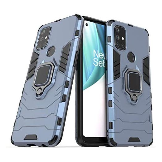 Palbyes for Oneplus Nord N10 5G Case, Ultra-Thin Anti-Slip 360 ° Metal Ring Fixed Bracket Magnetic Suction Mobile Phone Case for Oneplus Nord N10 5G (Blue)