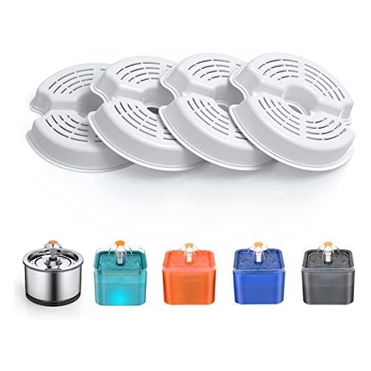 AONBOY Water Fountain Filter, Suitable for Cats/ Dogs, Stainless Steel Fountain, Triple Filtration (4 Pieces)