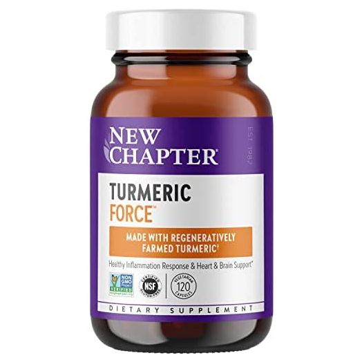 Turmeric Curcumin Supplement, New Chapter Turmeric Supplement, One Daily, Joint Pain Relief + Supercritical Organic Turmeric, Black Pepper Not Needed, Non-GMO, Gluten Free – 120 Count (4 Month Supply)