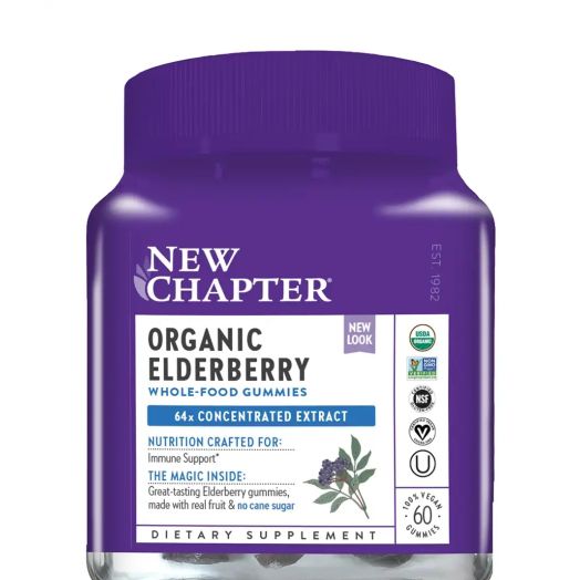 NewChapter Organic Elderberry Whole-Food Gummies - 60 Vegan Gummies