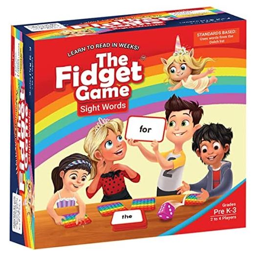 The Fidget Game Learn to Read, 220 High-Frequency Dolch Sight Words, Popping Mats & Dice