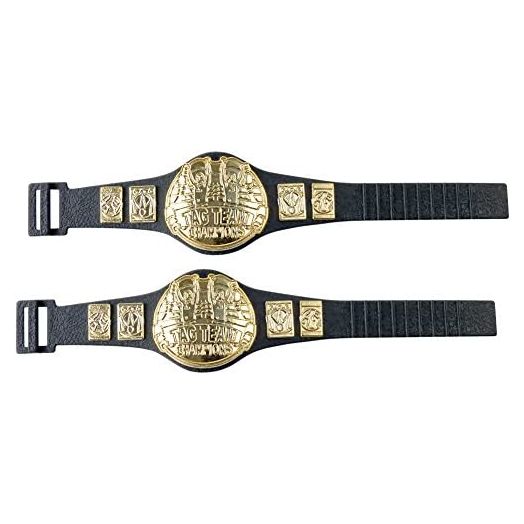 Set of 2 Tag Team Championship Belts for Wrestling Action Figures [5.75 Inches Long]