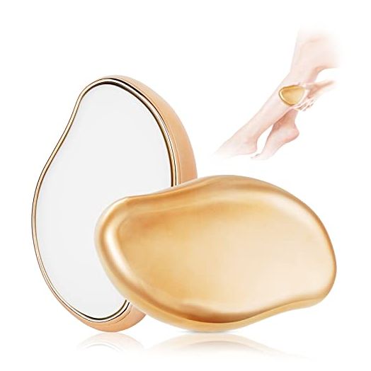 Crystal Hair Eraser for Women and Men, Reusable Crystal Hair Remover Magic Painless Exfoliation Hair Removal Tool, Magic Hair Eraser for Back Arms Legs,Gold
