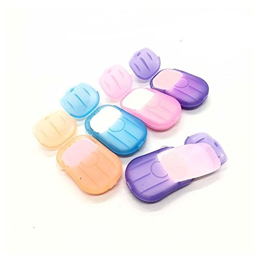 6 Packs Portable Disposable Travel Hiking Washing Hand Bath Toiletry Paper Soap Sheets(Random Color)