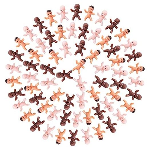 180 Pieces Mini Plastic Babies 1 Inch Baby Doll for Baby Shower Party Favors, Ice Cube Game, Party Decorations, Baby Bathing and Crafting