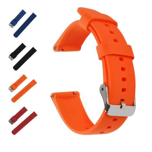 Bangbang Band Bangbang Silicone Watch Bands - Quick Release Straps for Men - 20mm, 22mm Soft Rubber Sport Watch Bands Replacement - Candy Orange