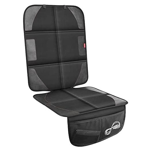 Luilanc Car Seat Protector with Thickest Padding,Waterproof 600D Fabric Child Baby Seat Protector with Storage Pockets,Non-Slip Pets Cover Leather Reinforced Vehicle Seat 1 Pack (Black)