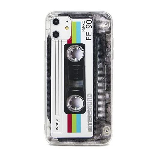 FAteam Matte Finish Heavy Duty Soft Back Cover with TPU Soft Bumper Cassette Tape Case Compatible with iPhone 11-6.1 inch