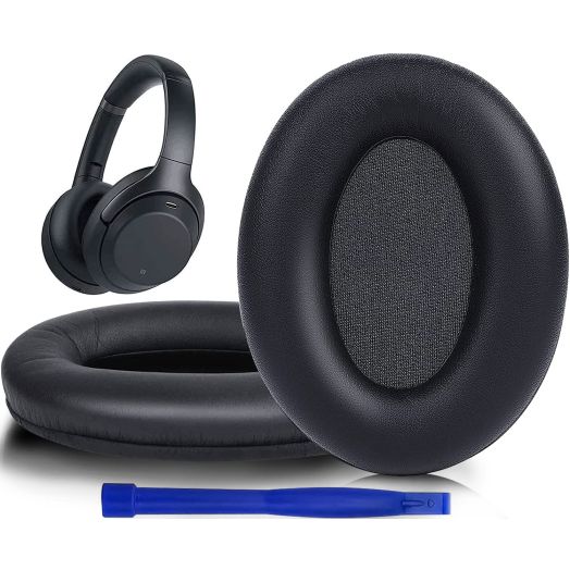 SOULWIT Professional Earpads Cushions Replacement for Sony WH-1000XM3 (WH1000XM3) Over-Ear Headphones, Ear Pads with Softer Protein Leather, Noise Isolation Memory Foam, Added Thickness (Black)
