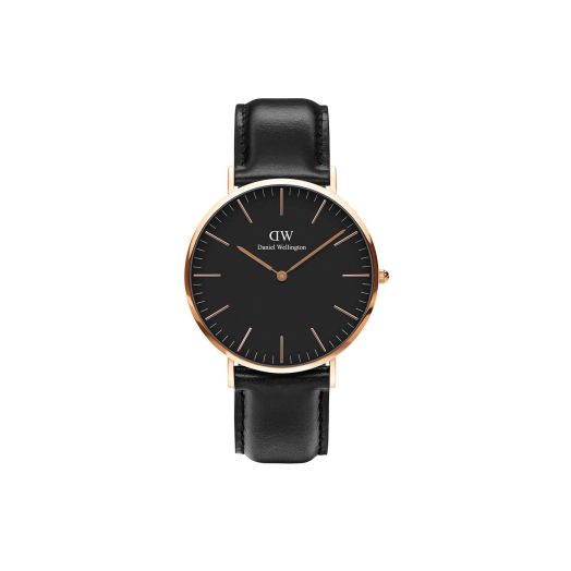 Daniel Wellington Classic Sheffield Watch, Italian Black Leather Band