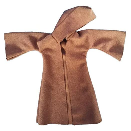 1:12 Scale Fabric Cape Robe with Hat for 6" Bandai SHF Figma Body Action Figure Clothes (no Figure) (Brown OBI-wan)