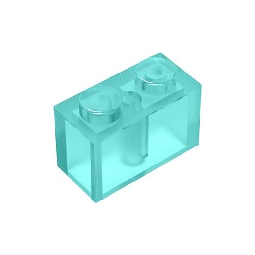Classic Building Brick 1x2, 100 Piece Bulk Brick Block, Compatible with Lego Parts and Pieces 3004, Creative Play Set - 100% Compatible with All Major Brick Brands(Colour:Bright Light Blue)