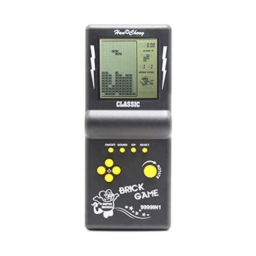 3.5-inch Large Screen Brick Game Console Building Block Game Racing/Tank Game Built-in 23 Classic Games Nostalgic Puzzle (Black)