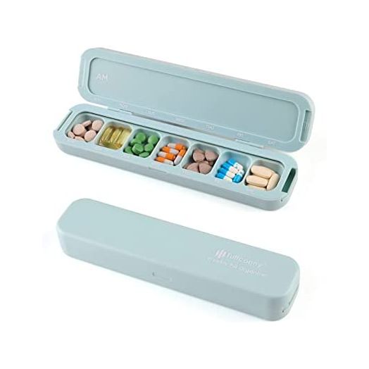 Weekly Pill Organizer 2 Times a Day, 7 Day AM PM Medicine Organizer, 14 Compartments Daily Pill Cases Boxes for Medication/Supplement
