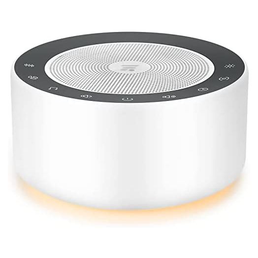 White Noise Machine with 30 High Fidelity Soundtracks, 7 Colors Night Lights, Full Touch Metal Grille and Buttons, Timer and Memory Features, Plug in, Sound Machine for Baby, Adults (White)