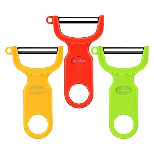 Original Vegetable Fruit Peeler Carbon Steel Blade Red/Green/Yellow… (3 Pack)