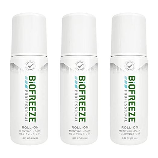 Biofreeze Professional Pain Relief Roll-On, 3 oz. Bottle, Green, Pack of 3