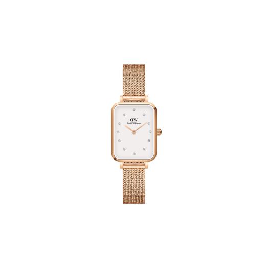 Daniel Wellington Quadro Lumine Pressed Melrose 20x26mm Women's Watch, Double Plated Stainless Steel (316L) Rose Gold Watch for Women