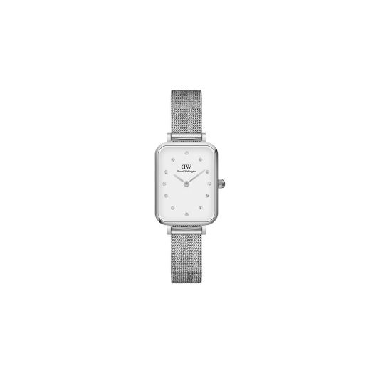 Daniel Wellington Quadro Lumine Pressed Sterling 20x26mm Women's Watch, Silver Watch for Women