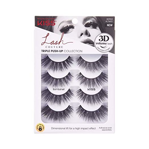 KISS Lash Couture Triple Push Up Collection Multipack, 3D Volume False Eyelashes