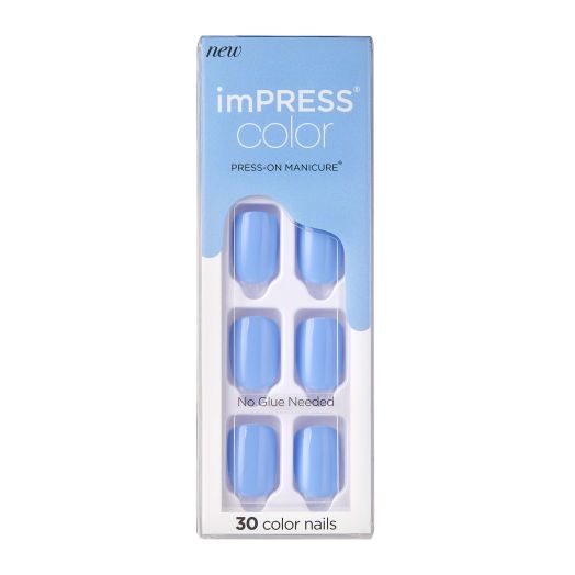 imPRESS Color Press-on Manicure, Baby Why so Blue, Short