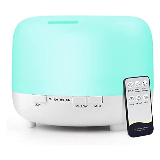 Aromatherapy Essential Oil Diffuser for Room: 500ml Aroma Air Humidifier Remote Control for Home Large & Small Rooms - Ultrasonic Cool Mist Diffusers Oils Vaporizer with Light & Timer Bedroom Office