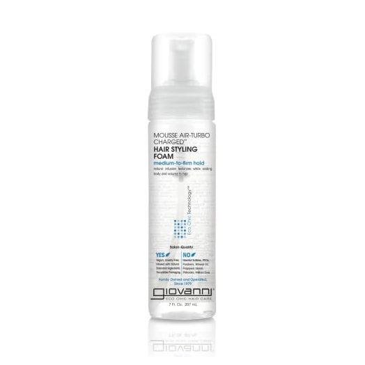GIOVANNI Mousse Air-Turbo Charged, Hair Styling Foam, Lightweight