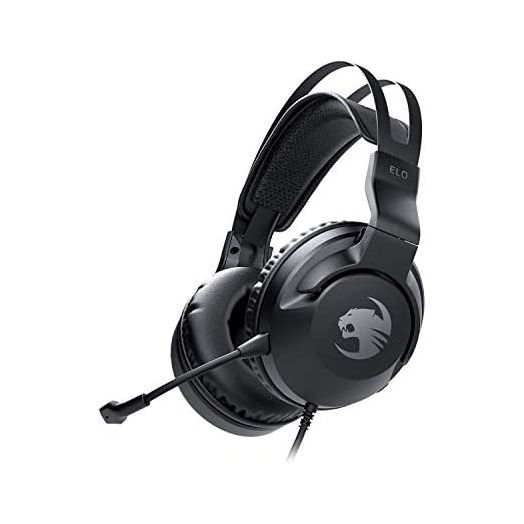 ROCCAT Elo X Stereo PC Gaming Headset, Wired Cross-Platform Headphones for Mac, Xbox Series X|S, Xbox One, PlayStation, and Mobile, Detachable Noise Cancelling Microphone, Lightweight, Black