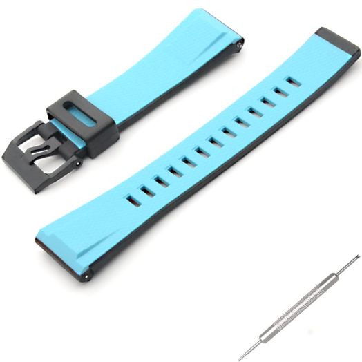 Resin Strap 24mm Quick Release Watch Band Replacement for Casio G-Shock GA-2000 PRG-600 PRG-650 PRW-6600 GBD800 Watch Bracelet Accessories(Blue and Black)