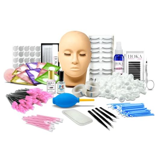 HOKA Lash Eyelash Extension Kit, Mannequin Head Training