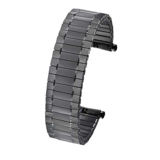Alpine Stainless Steel Expansion Watch Band - Men Stretch & Wrist Watch Band with Squeeze Ends - Flexible Replacement Watch Bands for Unisex - Compatible with Regular & Smart Watch Strap (Black)
