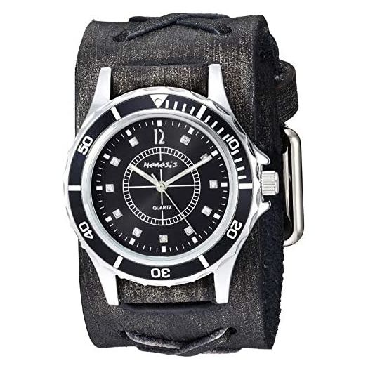 Nemesis Bella Stainless Steel Analog-Quartz Leather Strap, Grey, 37.7 Casual Watch (Model: FXB092K)