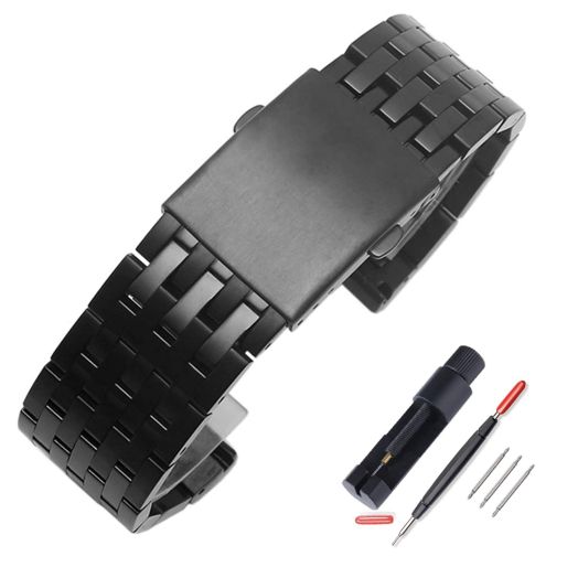 Choco&Man US Diesel Stainless Watchband Stainless Steel Frame Watch Band Deployment Clasp Metal Watch Strap Removable Links for Men Women